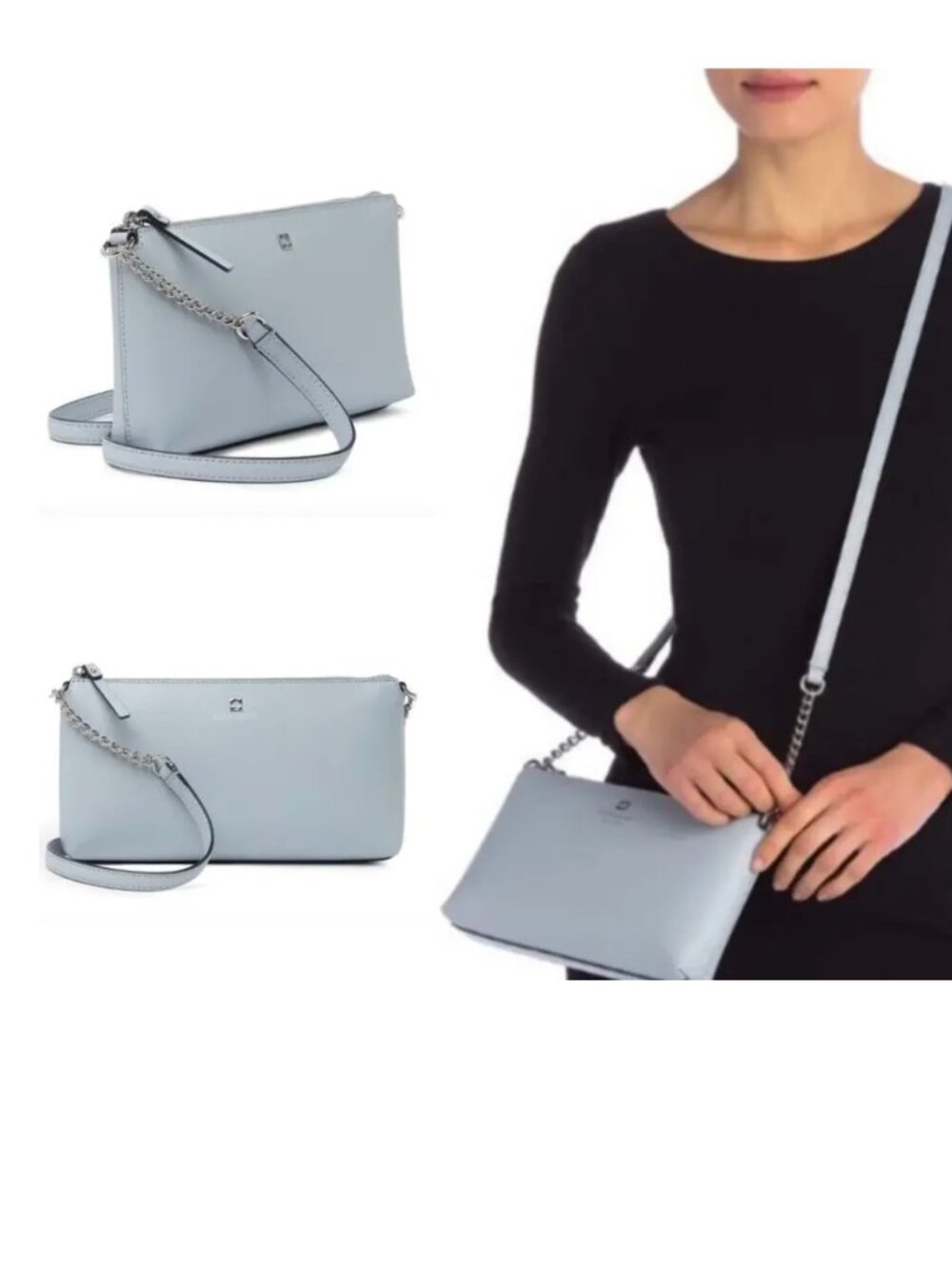 Kate Spade Blue Preppy Sawyer Street Leather Crossbody Bag Shoulder Purse NWT